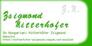 zsigmond mitterhofer business card